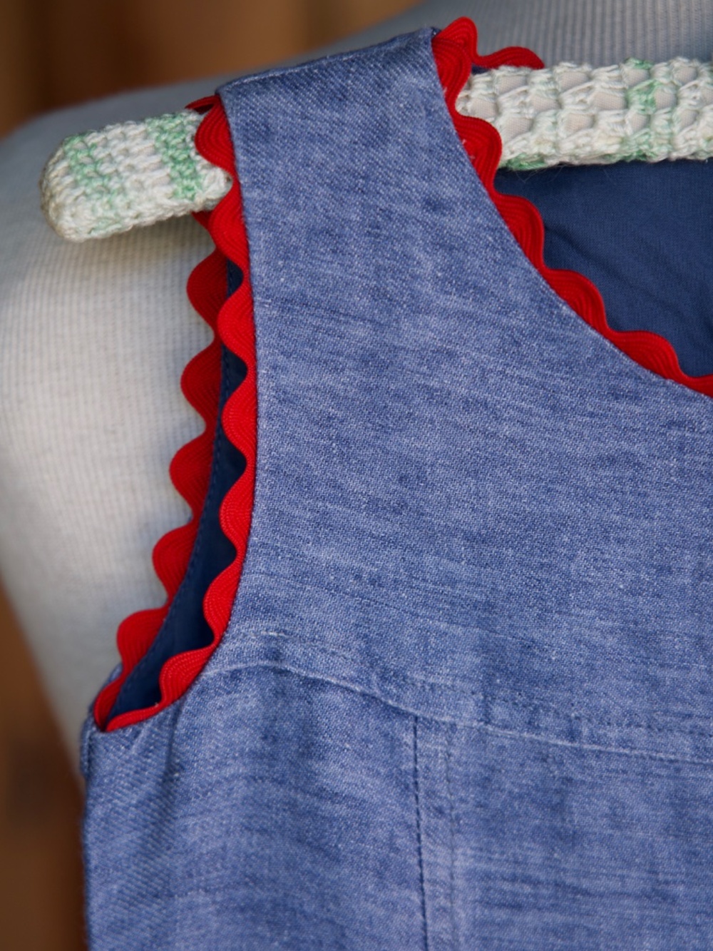 Pili Carrera 100% Linen Heather Blue Sleeveless Mini Dress Made In Spain Kids 6 - Picture 3 of 15